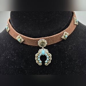 Shyanne Brown and Turquoise Choker Necklace
